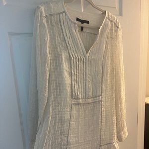 BCBG White Drop Waist Dress